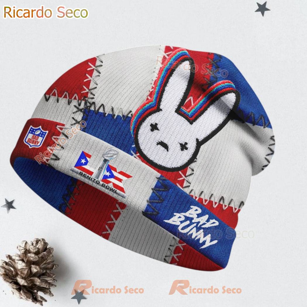 Bad Bunny Singer Custom Tumbler Premium Beanie Hat-a jINRgTl