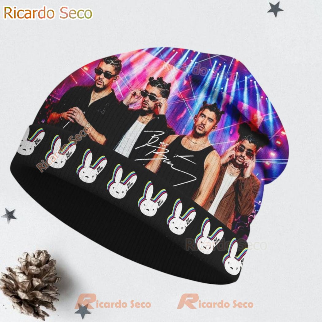 Bad Bunny Singer Custom Tumbler Premium Beanie Hat-c EyVYD9X