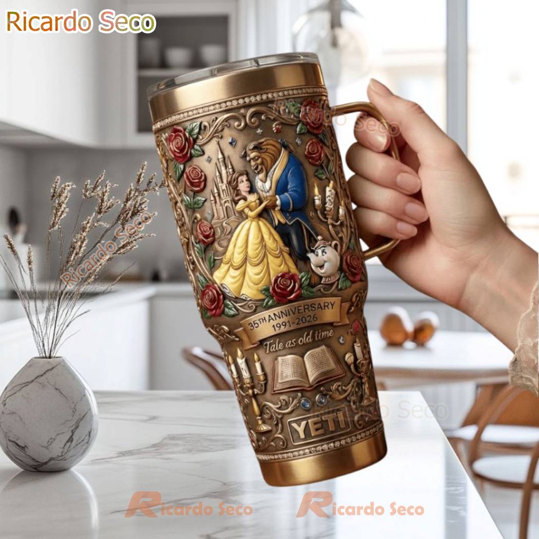 Beauty And The Beast 35th Anniversary Tale As Old Time Tumbler-a Dvcdgme