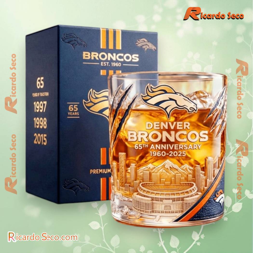 Denver Broncos 65th Anniversary Whiskey Glass XleuPq7