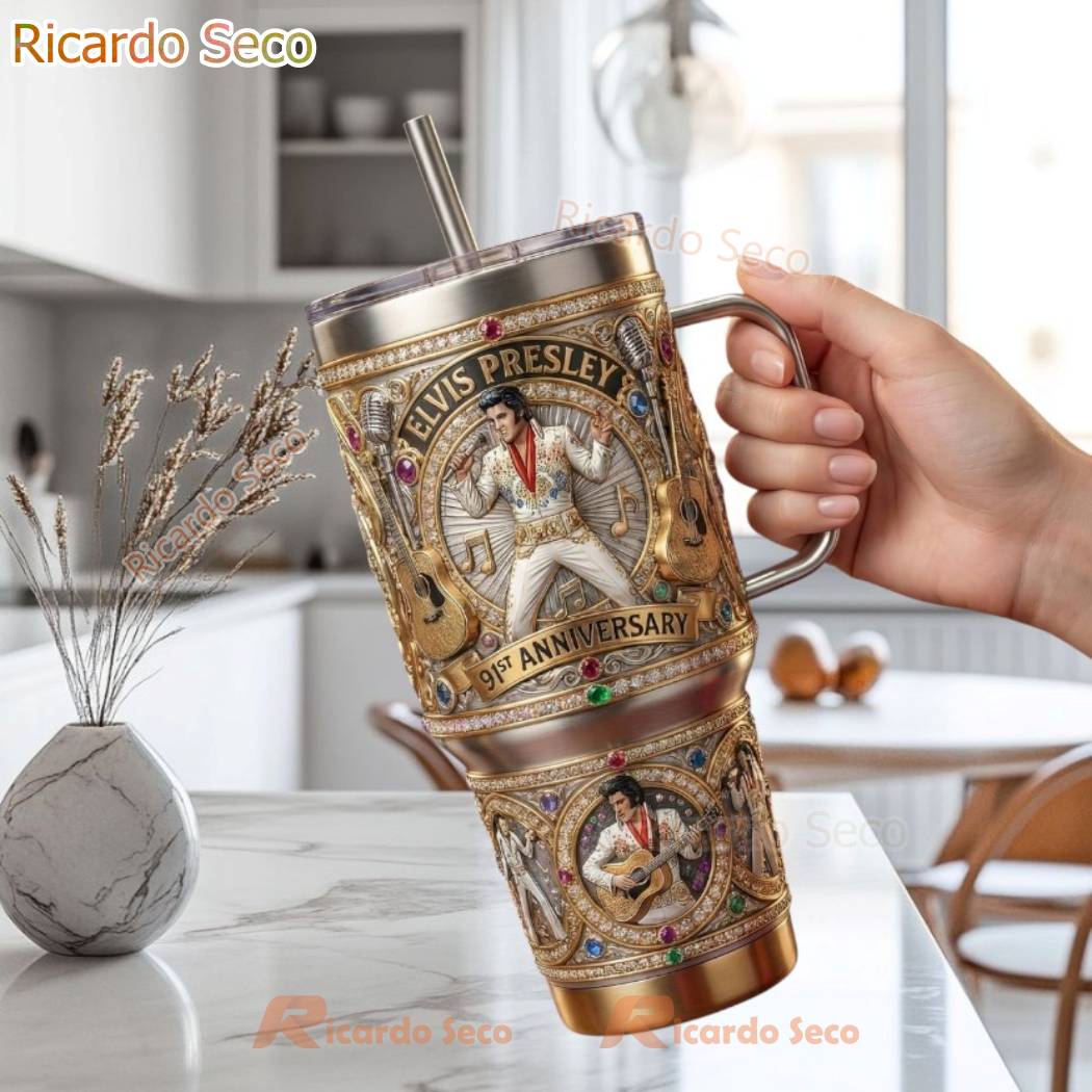 Elvis Presley 91th Anniversary Tumbler-a 9Upzvfn