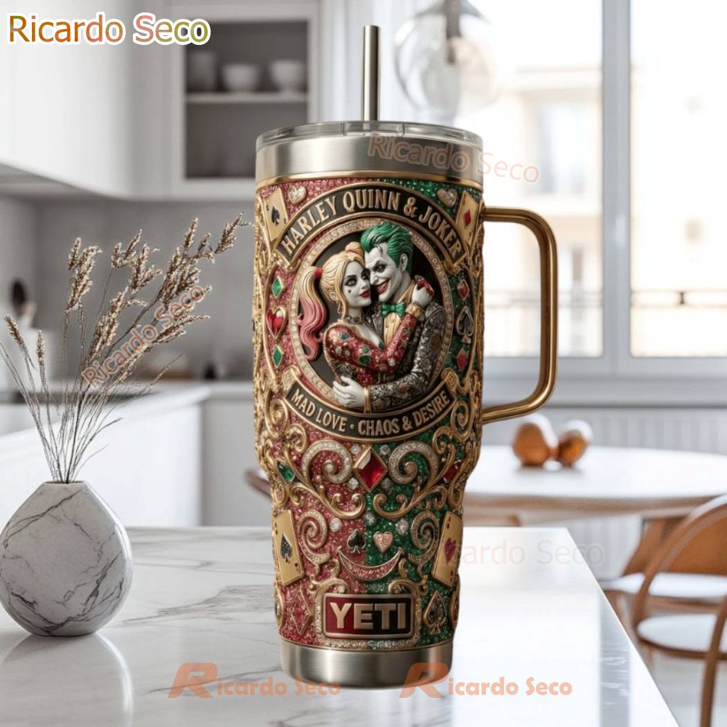 Harley Quinn & Joker Mad Love Chaos & Desire Tumbler-a lpDJx72