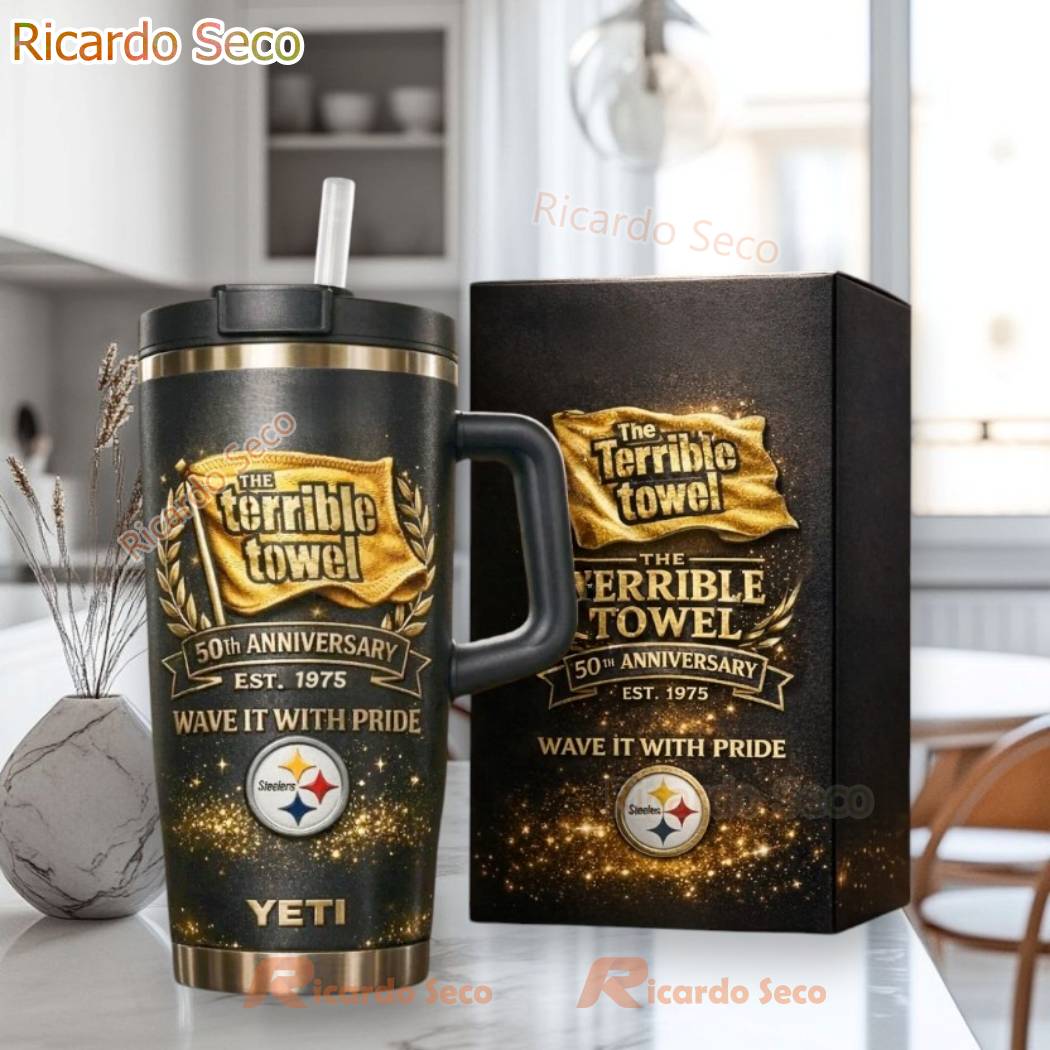Pittsburgh Steelers 50th Anniversary Est 1975 Tumbler 67cpwBG