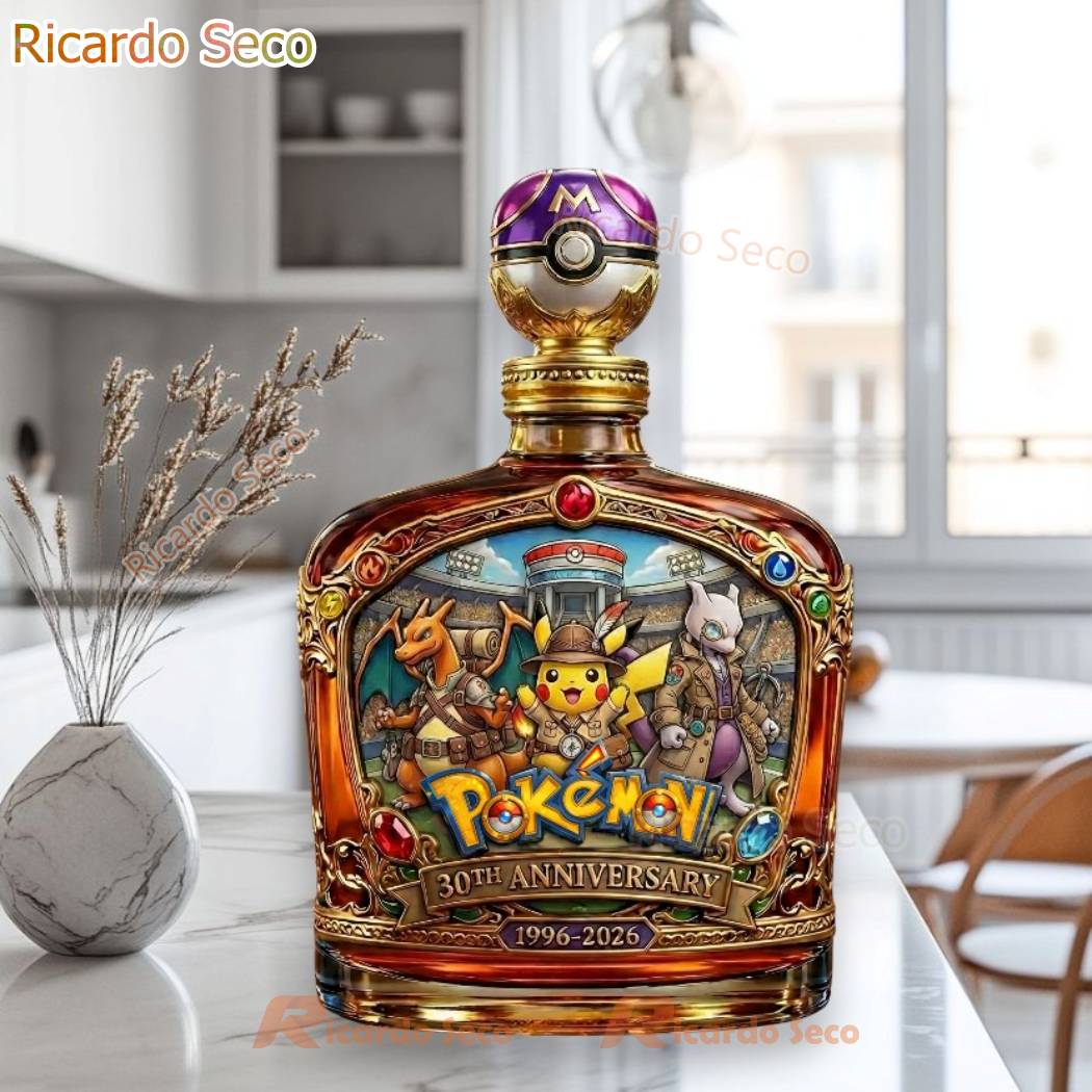 Pokemon 30th Anniversary 1996-2026 Whiskey Bottle Pokemon 30th Anniversary 1996-2026 Whiskey Bottle BEVhSfd
