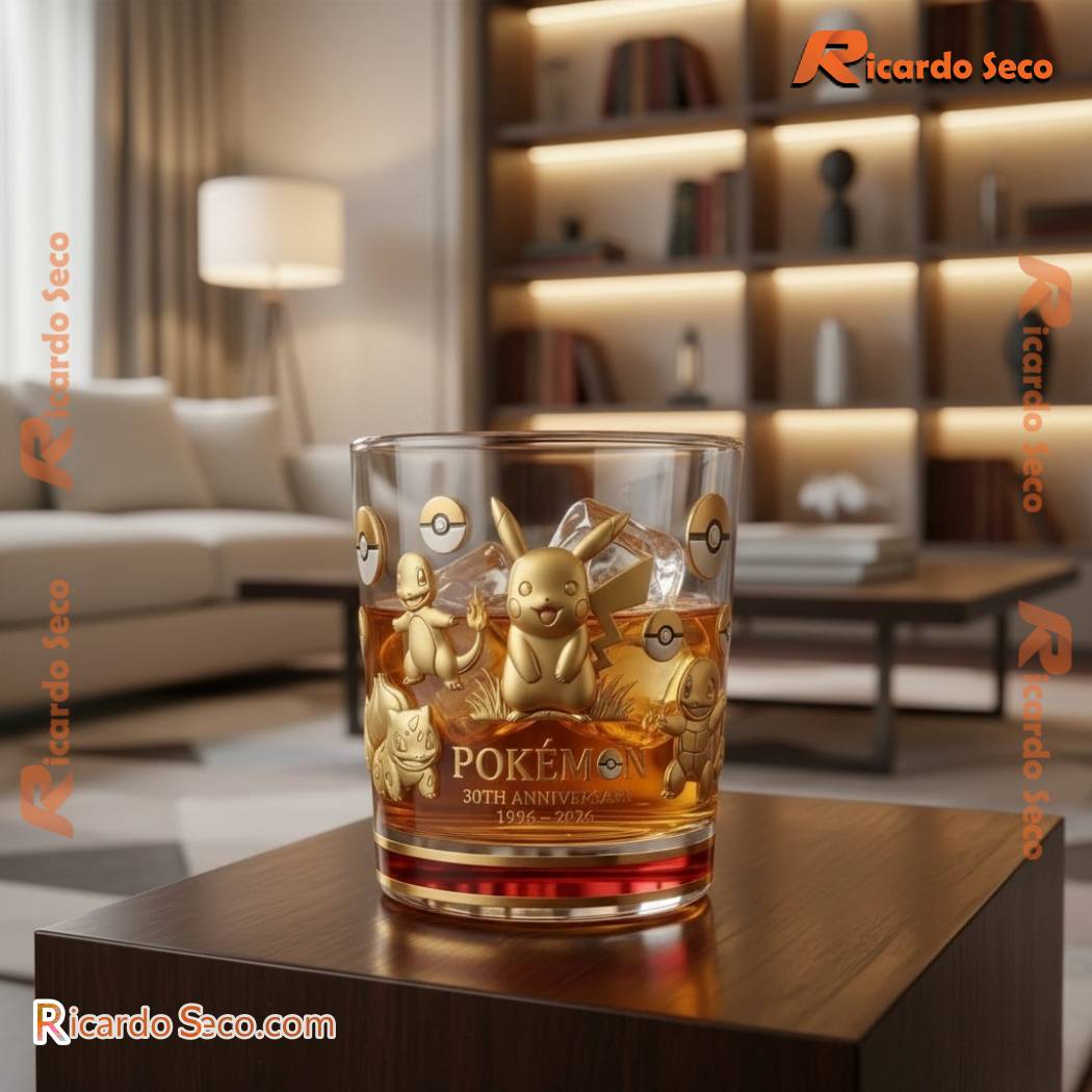 Pokémon 30th Anniversary 1996-2026 Whiskey Glass MdL1Qem