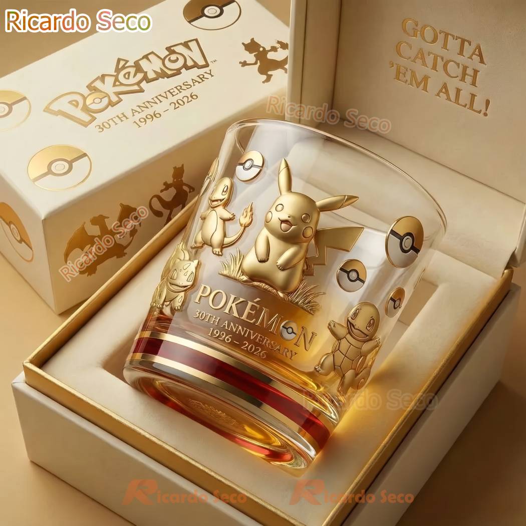 Pokémon 30th Anniversary 1996-2026 Whiskey Glass zOSYRxj