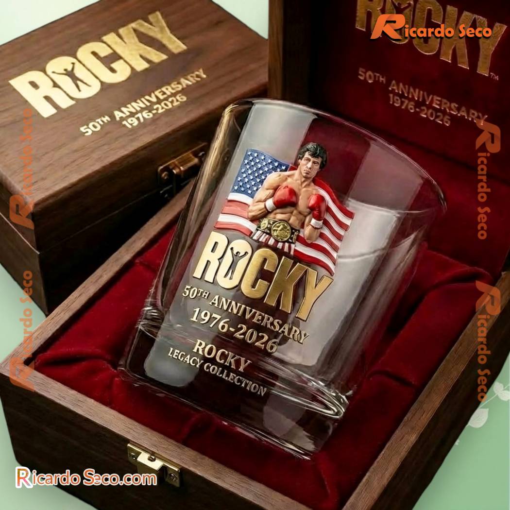 Rocky 1976 2026 50th Anniversary Whiskey Glass KvDMjVx