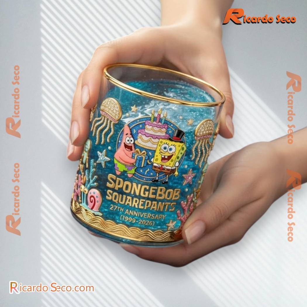 SpongeBob SquarePants 1999 2026 27 Years Whiskey Glass-a PqOCDvZ