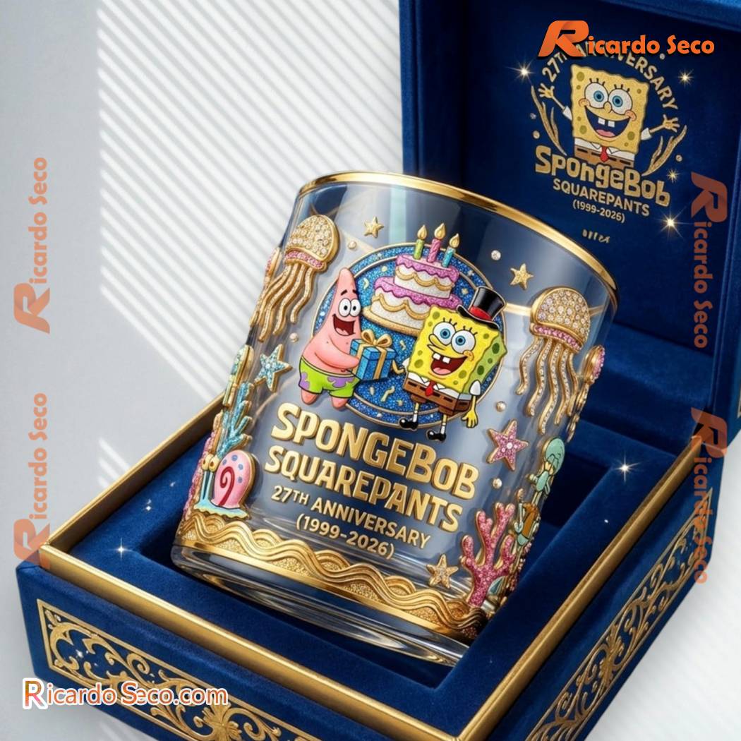 SpongeBob SquarePants 1999 2026 27 Years Whiskey Glass gm4qecP