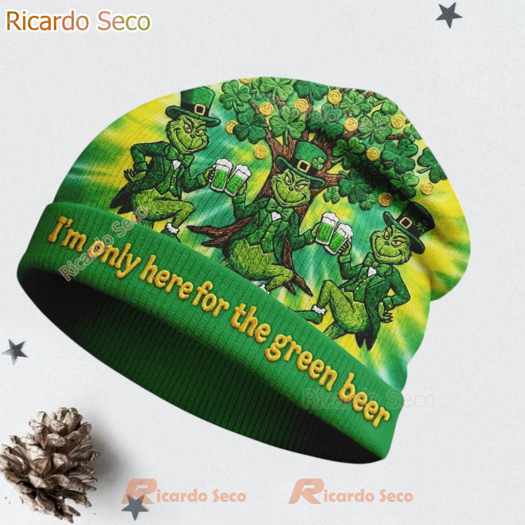 The Grinch Who Stole St Patricks Day Beanie Hat-b NXaYBzu