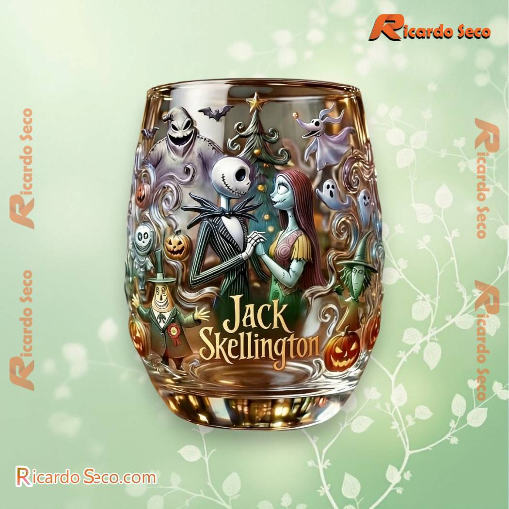 The Nightmare Before Christmas Jack Skellington Sally Whiskey Glass zIcQKmk