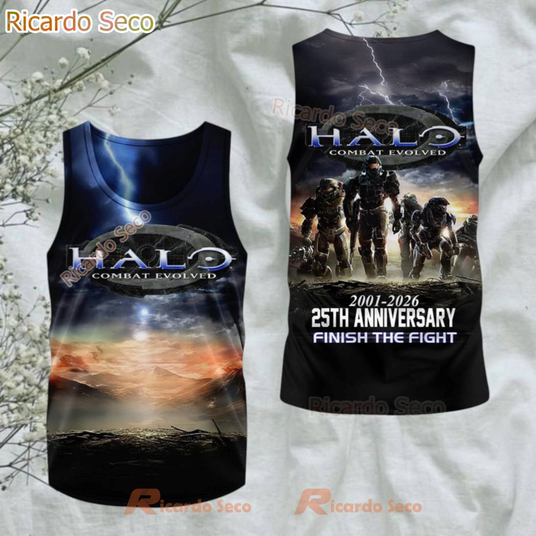 Halo Combat Evolved 25th Anniversary Finish The Fight 3D T-shirt-c Halo Combat Evolved 25th Anniversary Finish The Fight 3D T-shirt-c J49U2GX