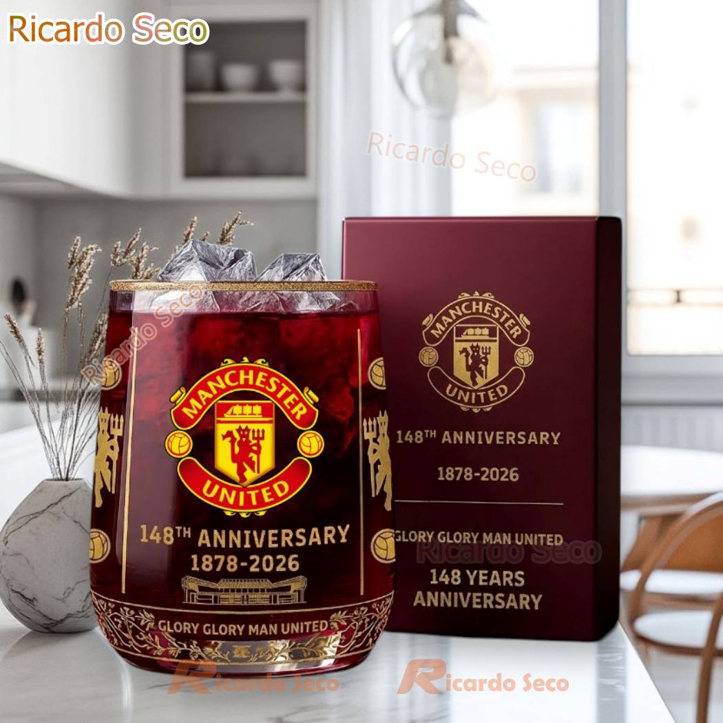 Manchester United FC 148th Anniversar 1878-2026 Whiskey Glass 6wpx4Jg