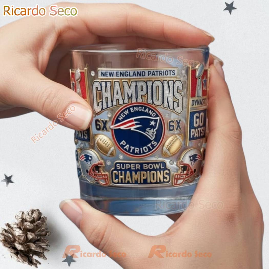 New England Patriots 2026 Super Bowl Champions 6X Whiskey Glass-a pl8DTmI