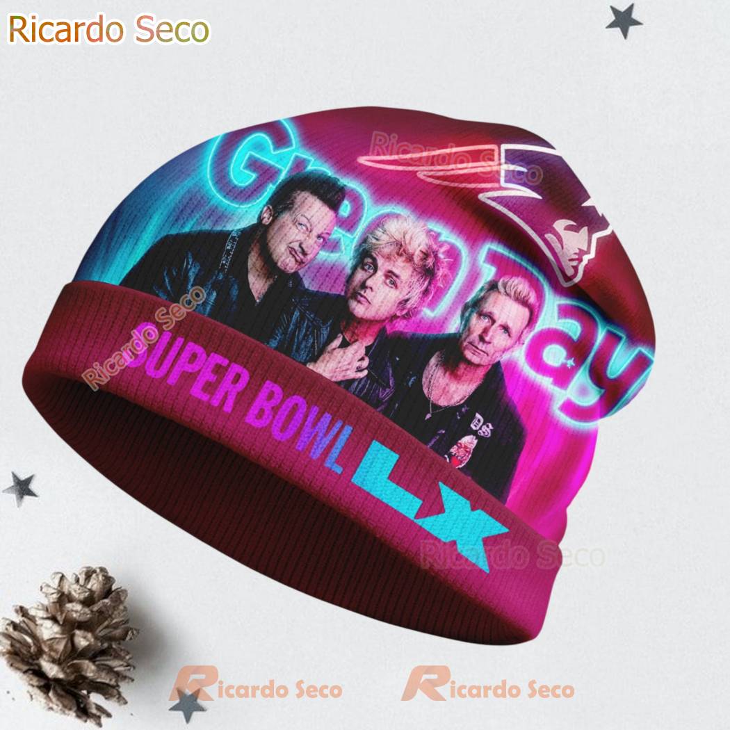 New England Patriots & Green Day NFL 2026 Super Bow Beanie Hat-a DAxLI9n