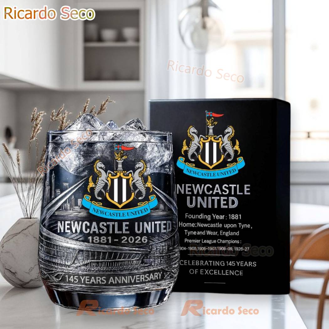 Newcastle United FC 145 Years Of Excellence Whiskey Glass XlY74jy