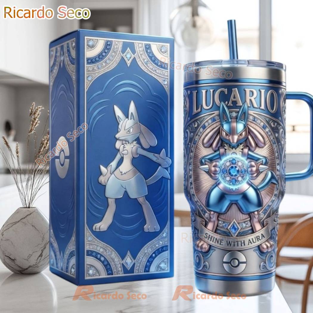 Pokemon Lucario Shine With Aura Tumbler 3vF6aSU