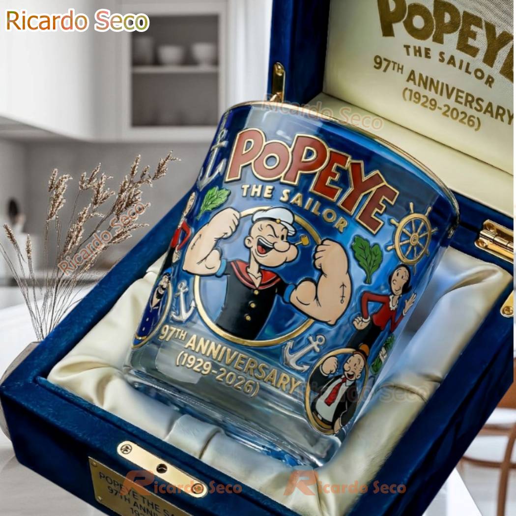 Popeye The Sailor 97th Anniversary 1929 2026 Whiskey Glass HRqLwrh