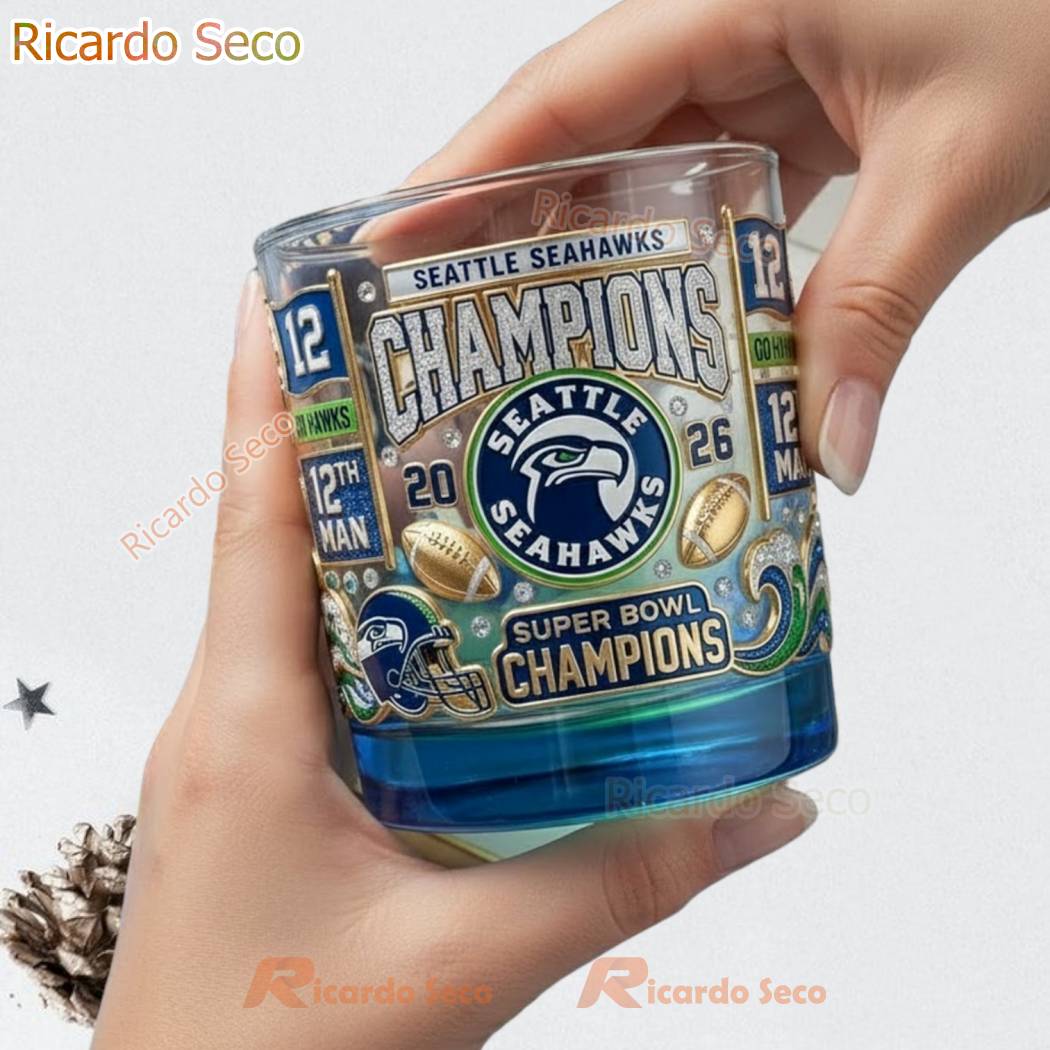 Seattle Seahawks 2026 Super Bowl Champions 12th Man Whiskey Glass-a 3MT7Gs9