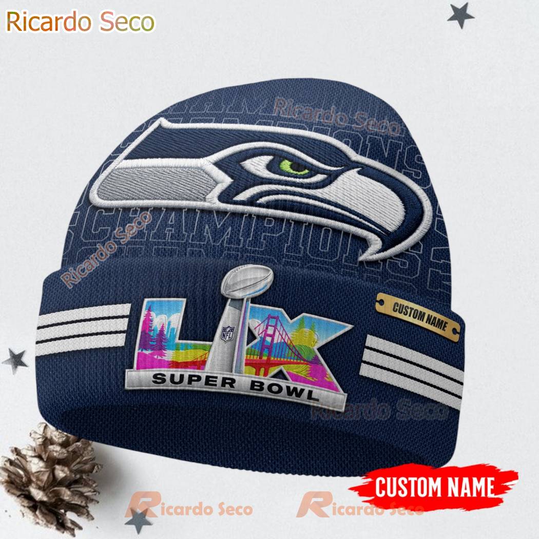 Seattle Seahawks NFL 2026 Super Bowl Beanie Hat 4VHIBcX