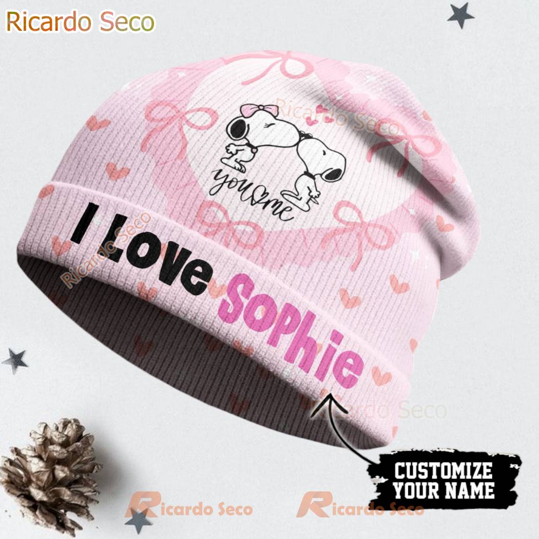 Snoopy Valentine Day Be Mine Custom Beanie Hat cdo9KCZ