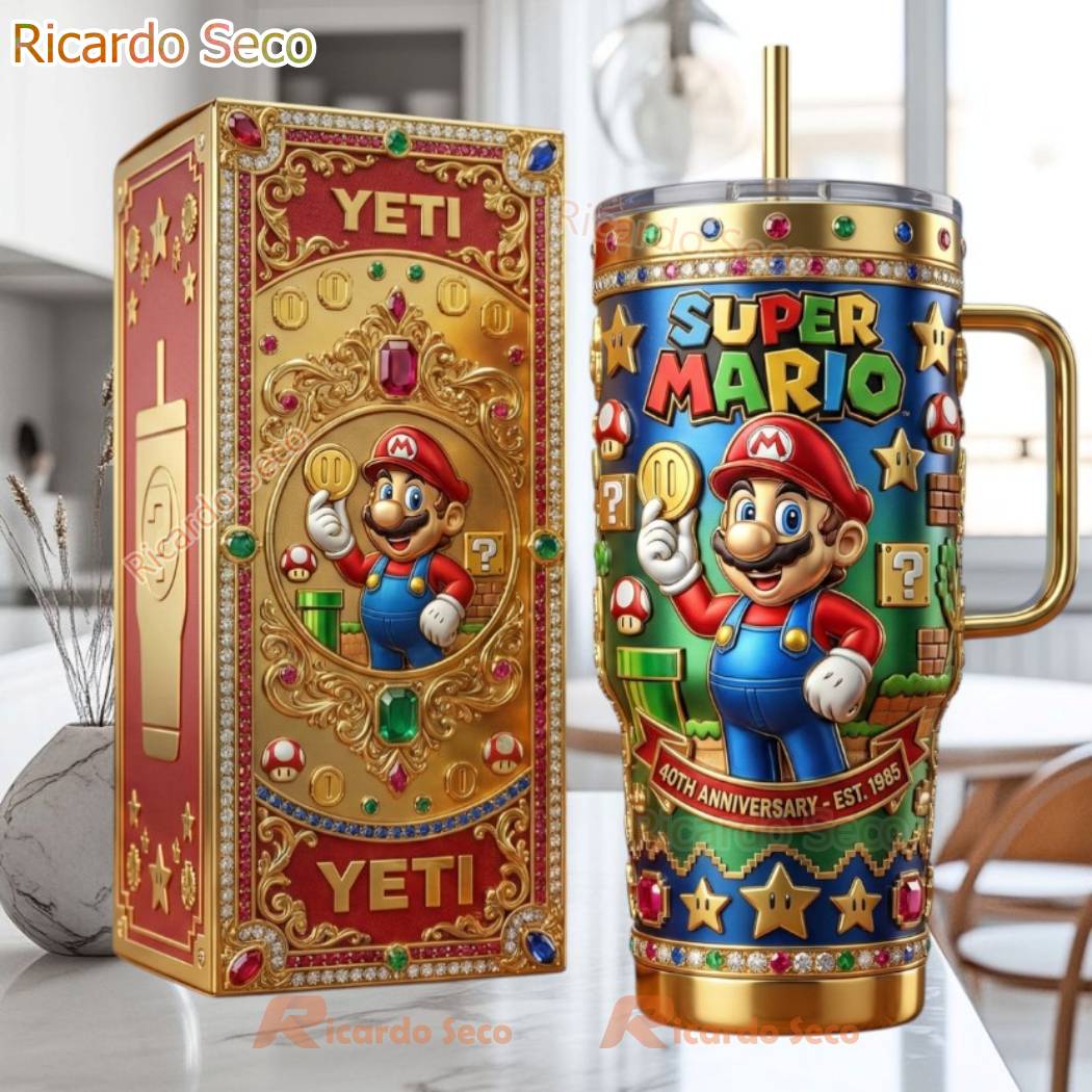 Super Mario 40th Anniversary Est 1985 Tumbler Super Mario 40th Anniversary Est 1985 Tumbler cqxpeRz