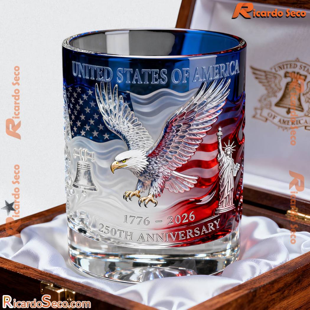 United States Of American 250th Anniversary 1776 2026 Whiskey Glass egS0KXs