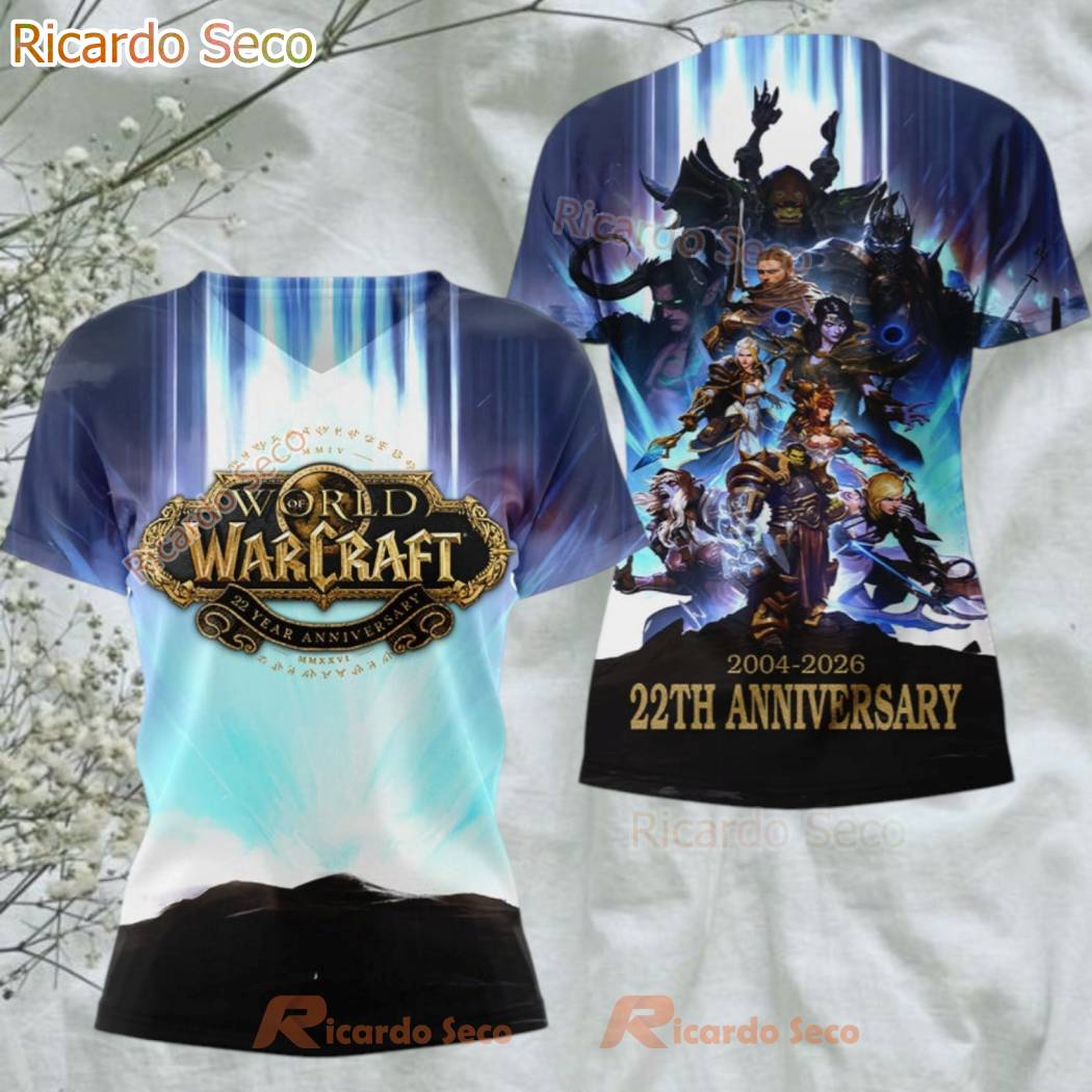 World Of Warcraft 22th Anniversary 2004 2026 3D T-shirt cGEiPHC
