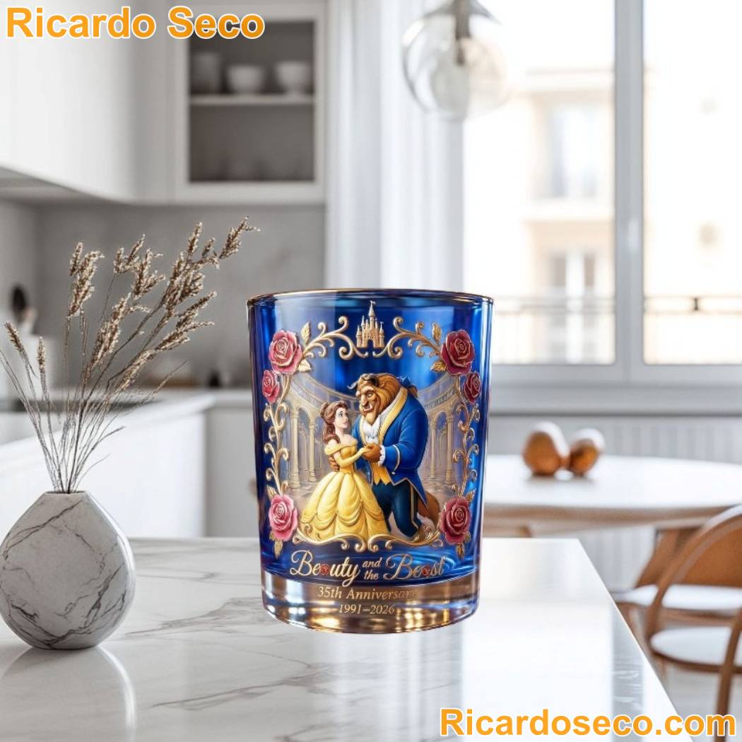 Beauty & The Beast 35th Anniversary 1991 2026 Whiskey Glass-a KYZrjv7