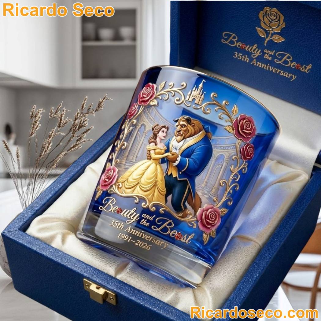 Beauty & The Beast 35th Anniversary 1991 2026 Whiskey Glass CgBJory