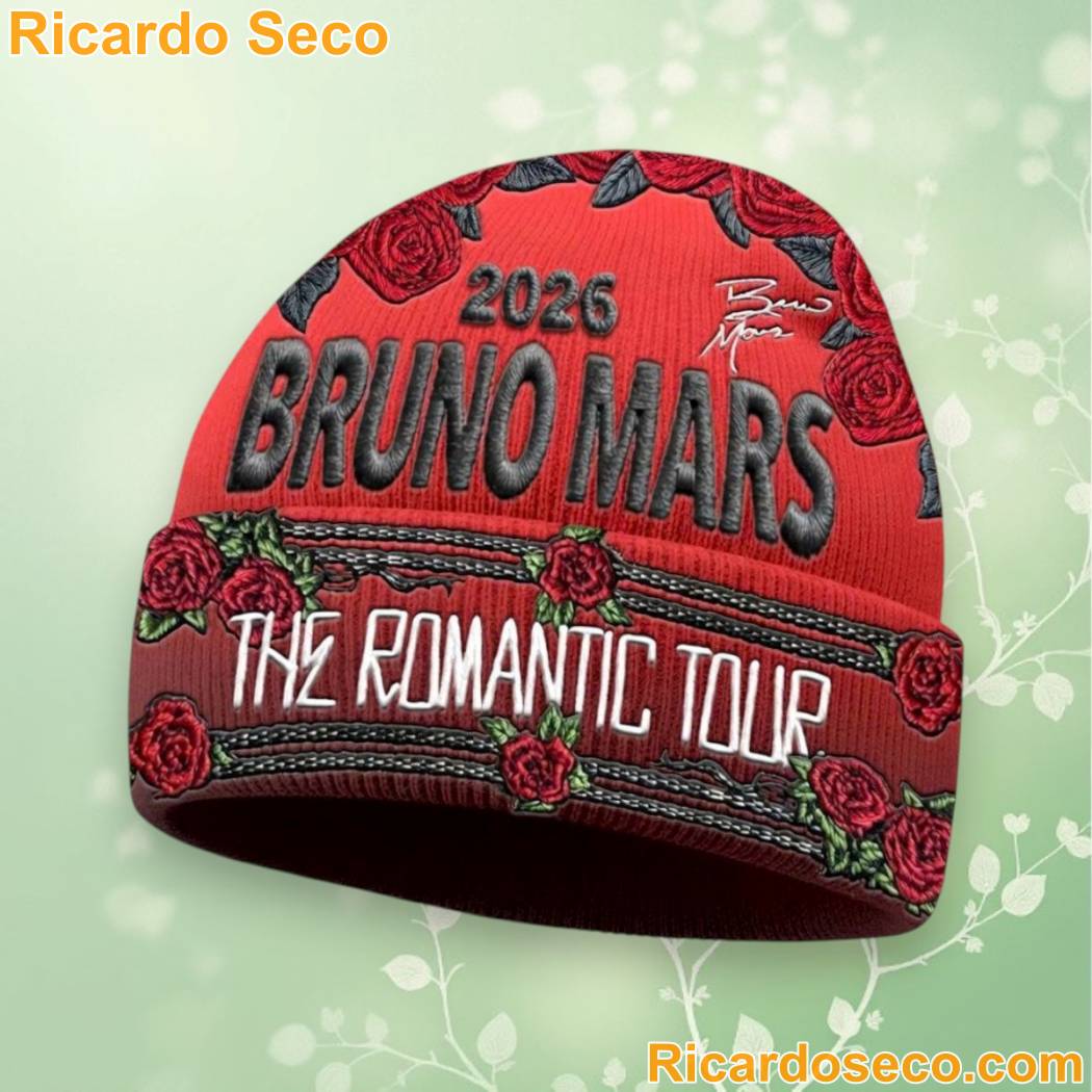 Bruno Mars The Romantic Tour 2026 Beanie Hat cmlEb3s