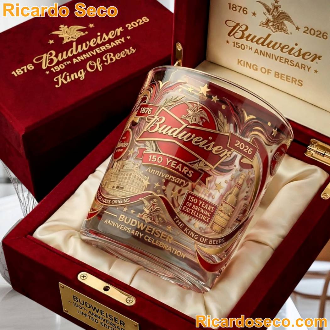 Budweiser 150 Years Of Brewing Excellence The King Of Beer Whiskey Glass jxskAXG