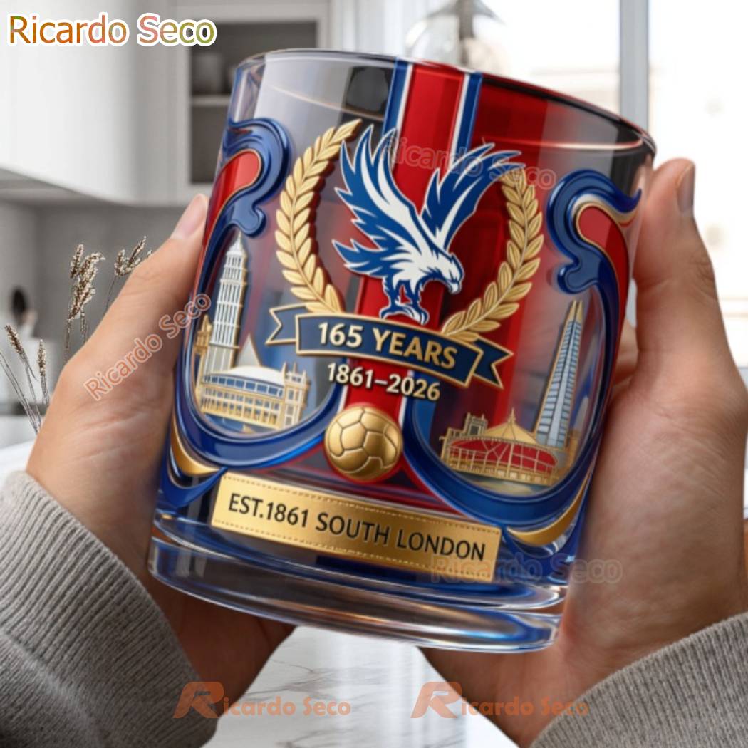 Crystal Palace FC 165th Anniversary Est 1861 2026 Whiskey Glass-a oYxKuMB