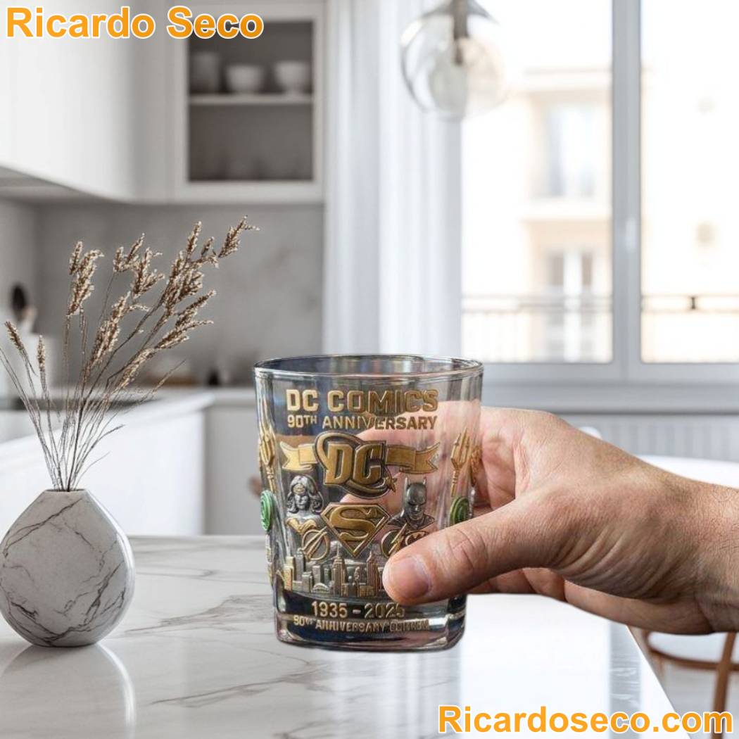 DC Comics 1935-2025 90th Anniversary Edition Whiskey Glass-a QAqYzGJ
