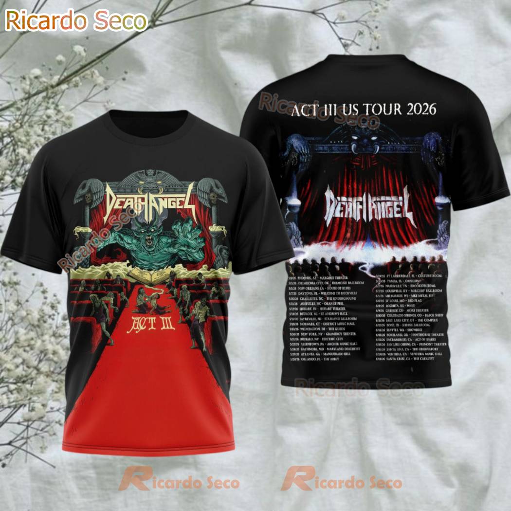 Death Angel Act III US Tour 2026 3D T-shirt Death Angel Act III US Tour 2026 3D T-shirt BZnCMTV