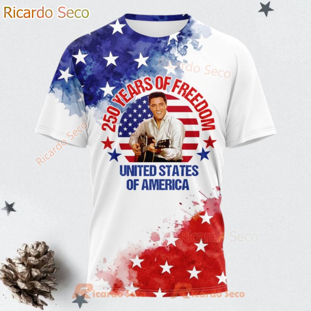 Elvis Presley 250 Years Of Freedom USA 3D T-shirt-a SQJeMI3