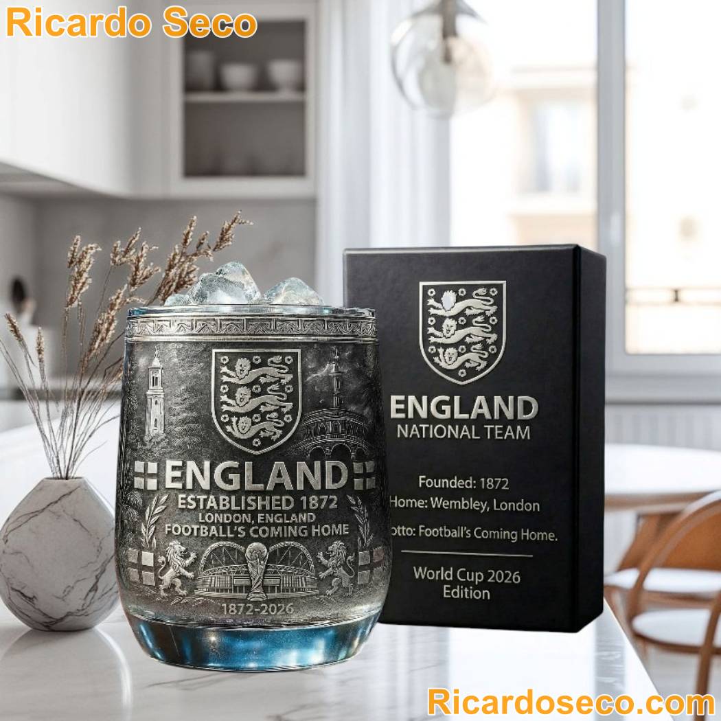 England National Team Established 1872 London World Cup 2026 Whiskey Glass T7iMAB4