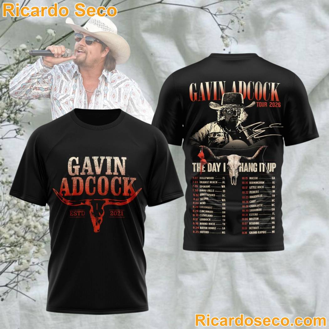 Gavin Adcock The Day I Hang It Up Tour 2026 3D T-shirt DVM6a7z
