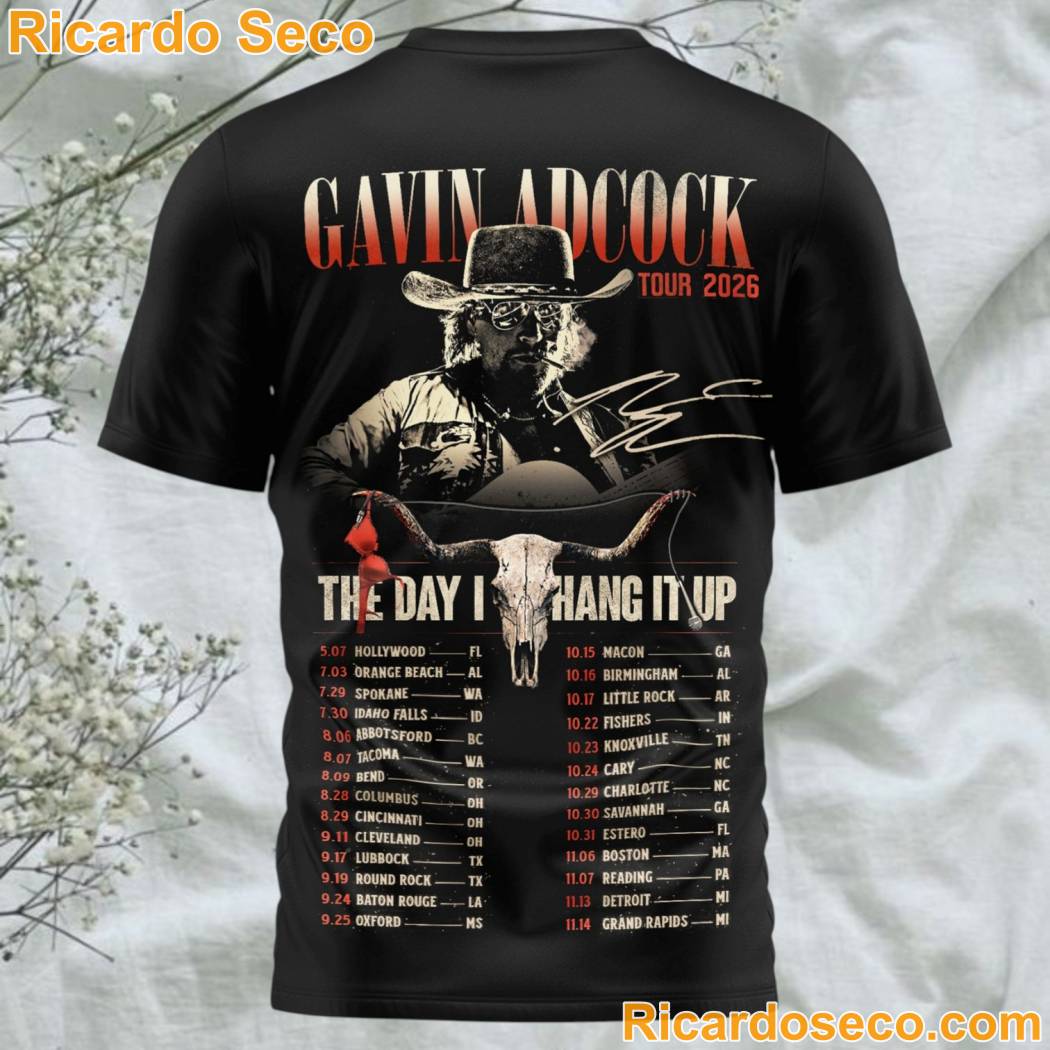 Gavin Adcock The Day I Hang It Up Tour 2026 3D T-shirt-b PU7TWBI
