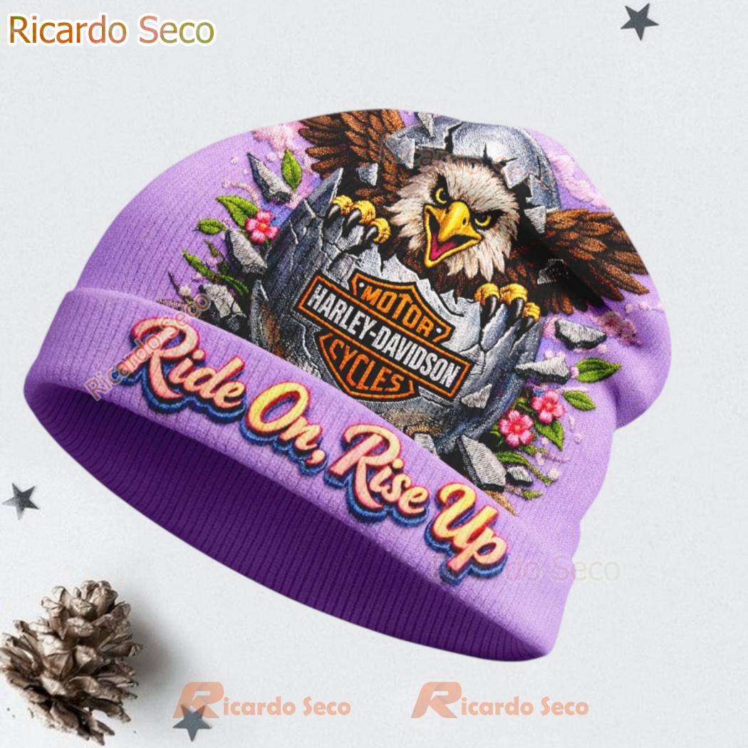 Harley-Davidson Ride On Rise Up Beanie Hat pBTuDfY
