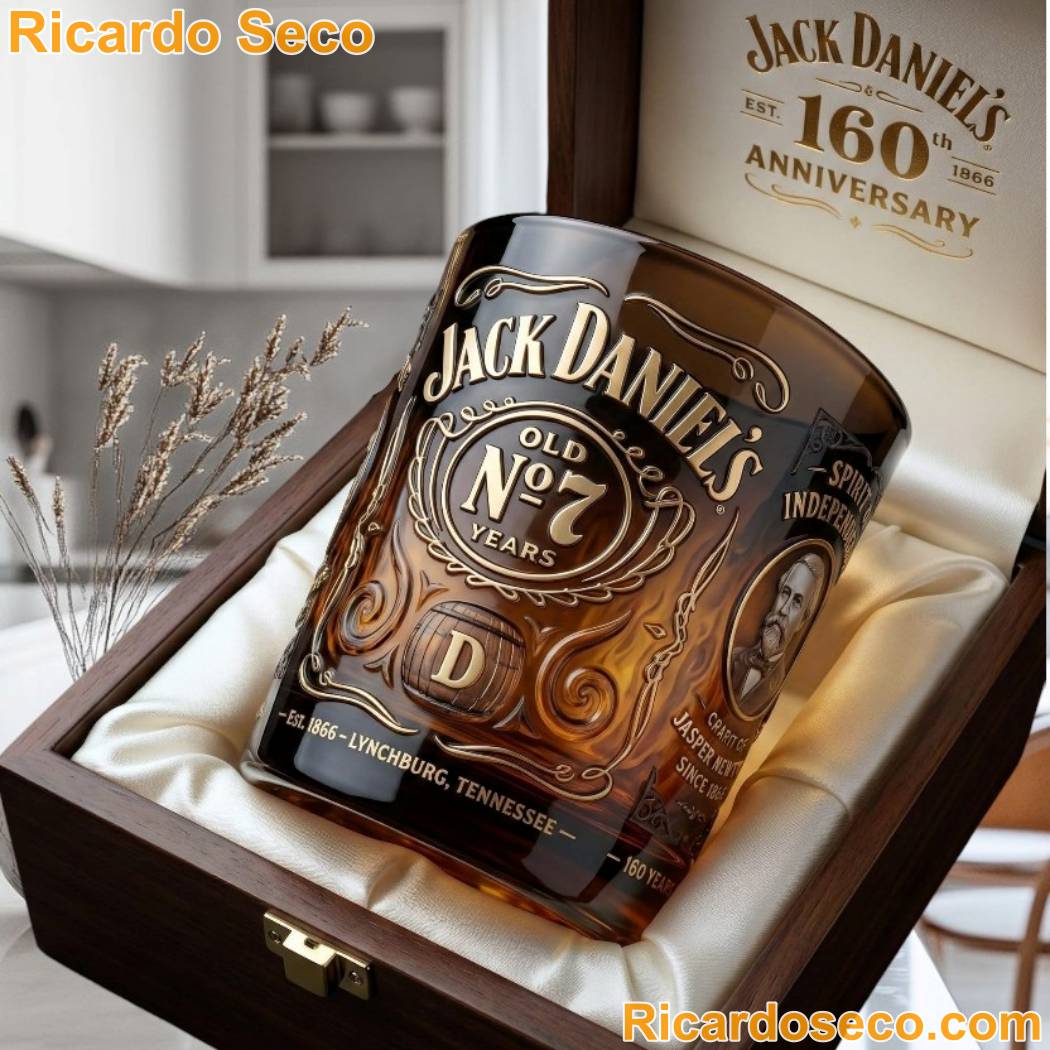 Jack Daniel 160th Anniversary Celebration Edition Whiskey Glass-c XWjx26b