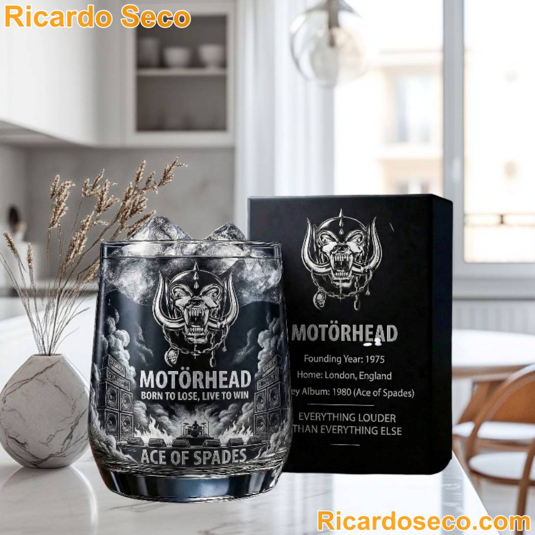 Motörhead Born To Lose Live To Win Ace Of Spades Whiskey Glass pk082gb