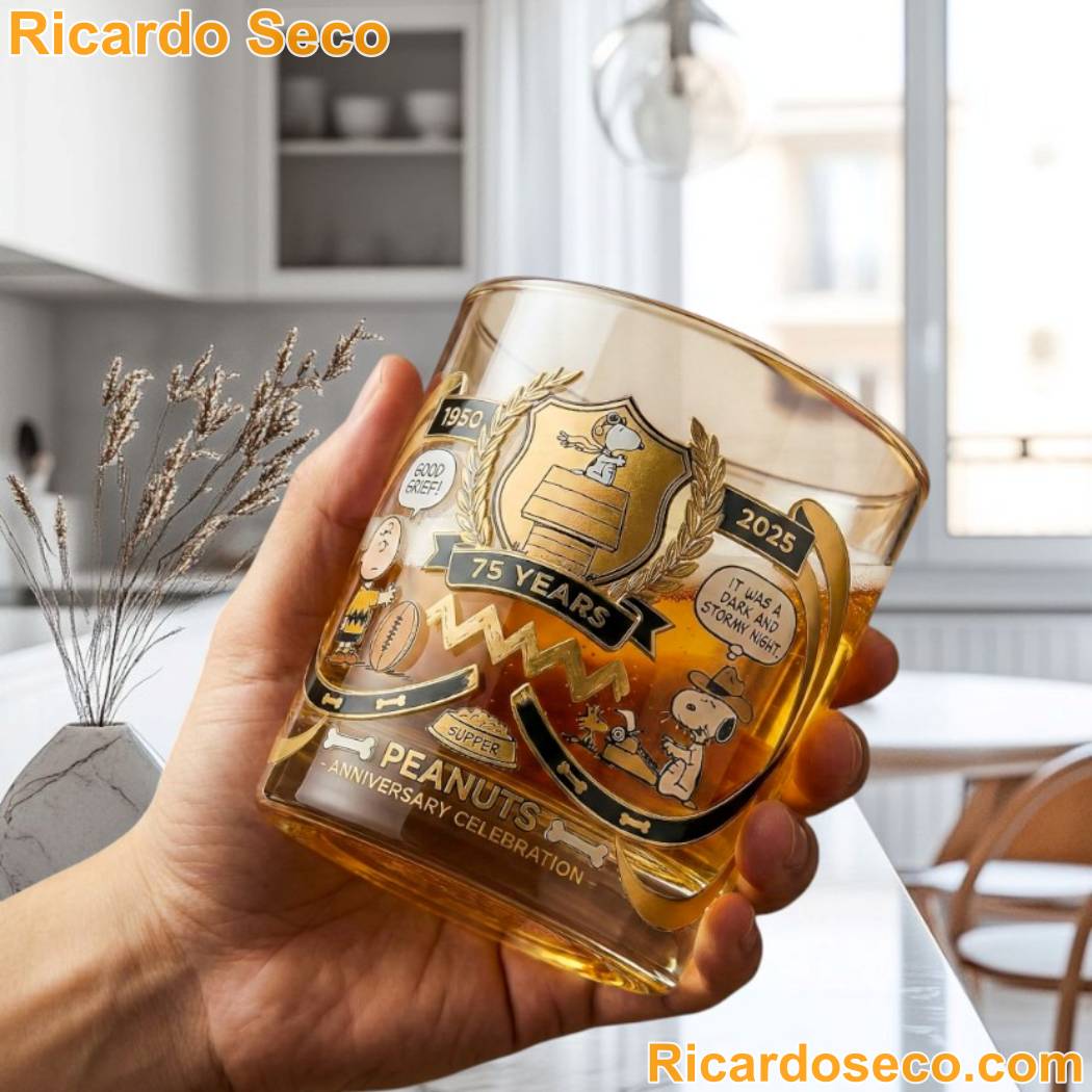Peanuts 1950-2025 75th Anniversary Celebration Whiskey Glass-a Ry7X1T4