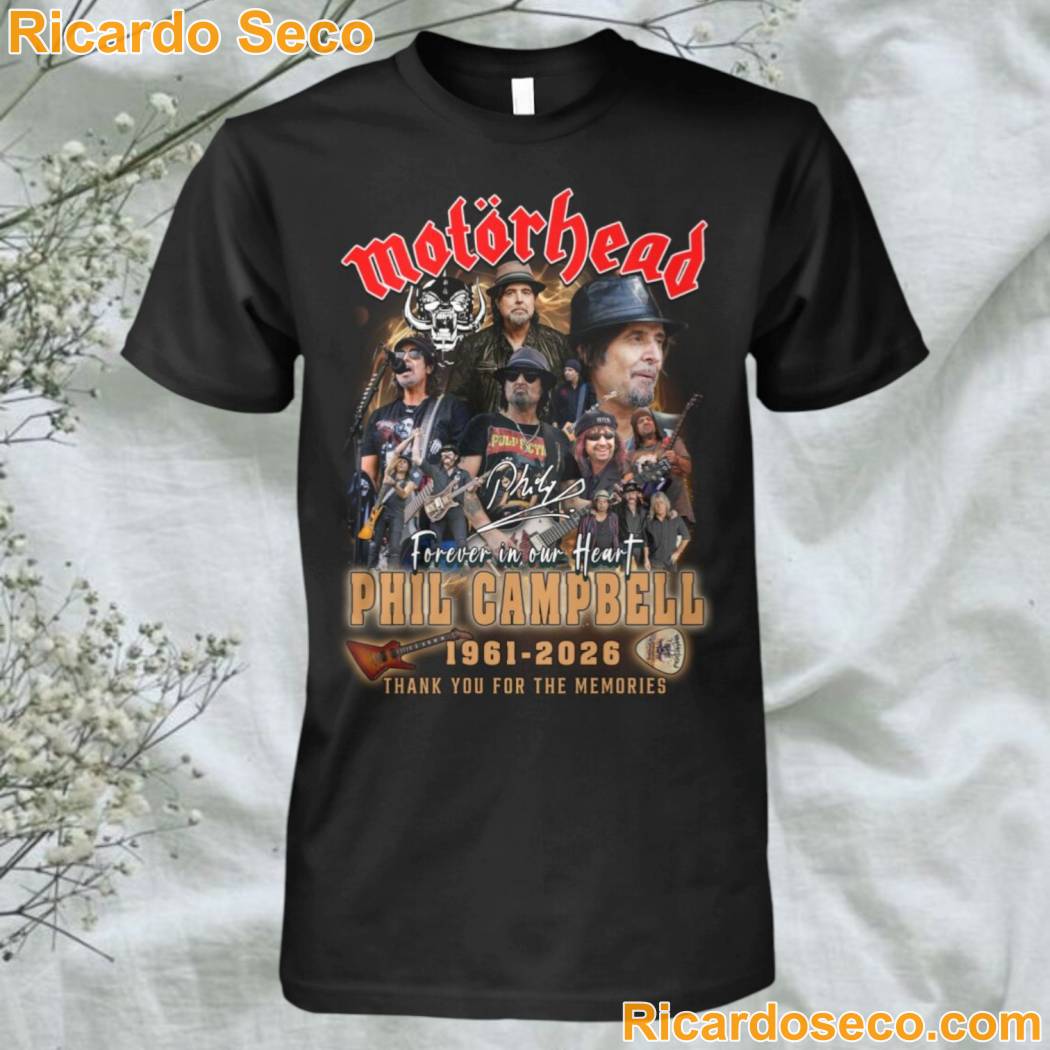 Phil Campbell Motörhead Music Band RIP 1961 2026 Unisex T-shirt gNLTrBc