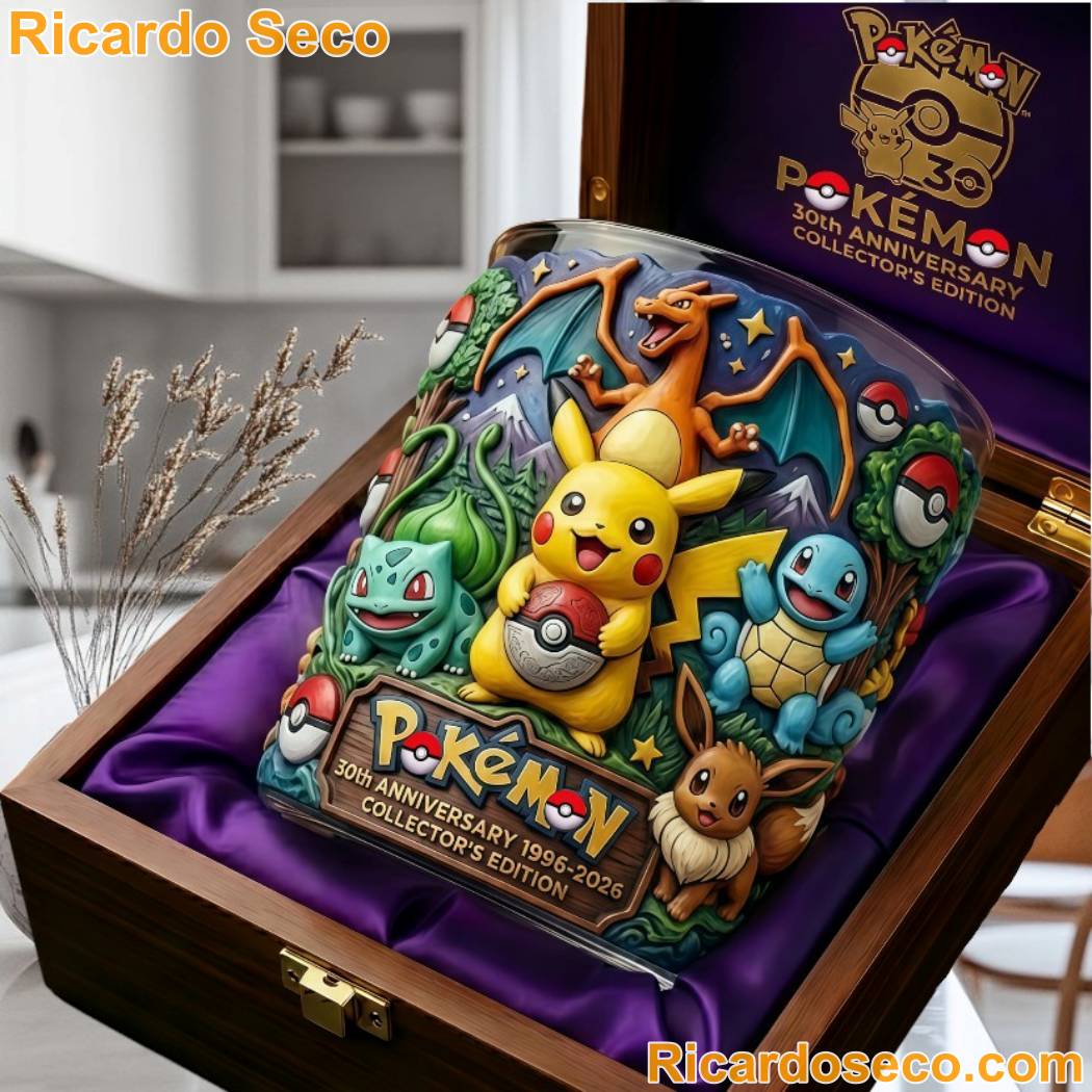 Pokémon 30th Anniversary Colletors Edition Whiskey Glass lYDfnkx