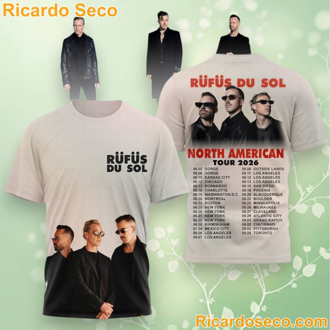Rüfüs Du Sol North American Tour 2026 3D T-shirt Rüfüs Du Sol North American Tour 2026 3D T-shirt YhFNdmx