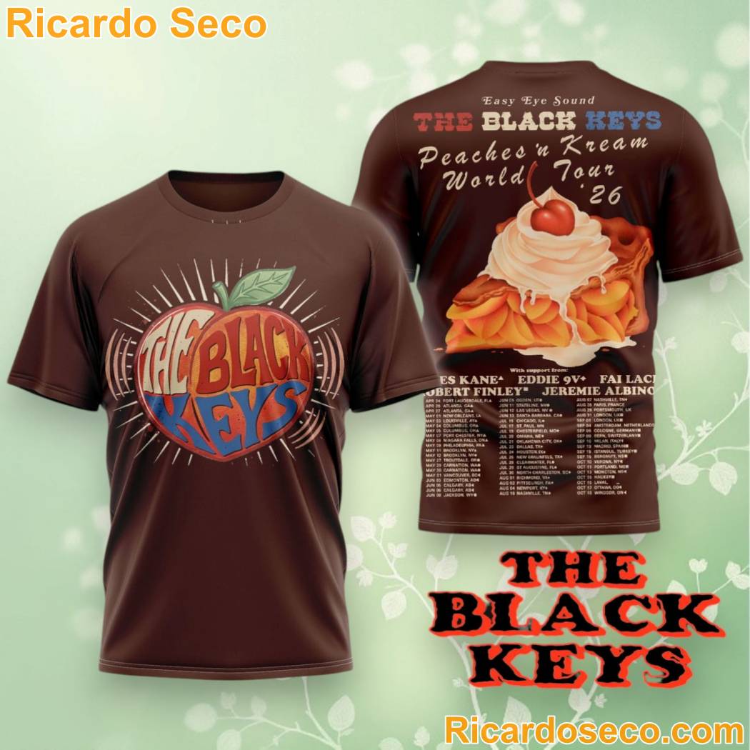 The Black Keys Peaches 'n Kream World Tour 2026 3D T-shirt The Black Keys Peaches 'n Kream World Tour 2026 3D T-shirt maynhx2