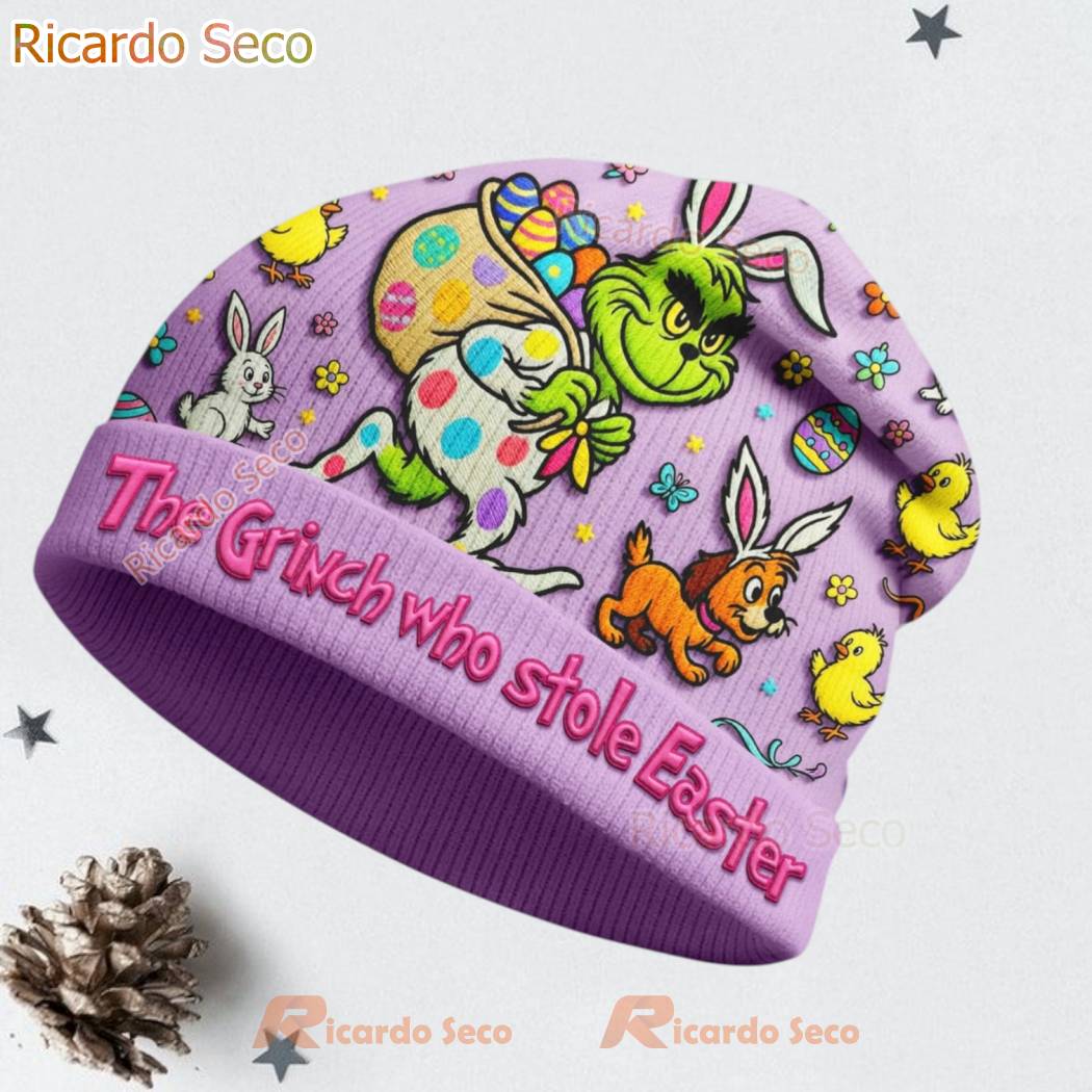 The Grinch Happy Easter Anyway Beanie Hat-a GjlVocT