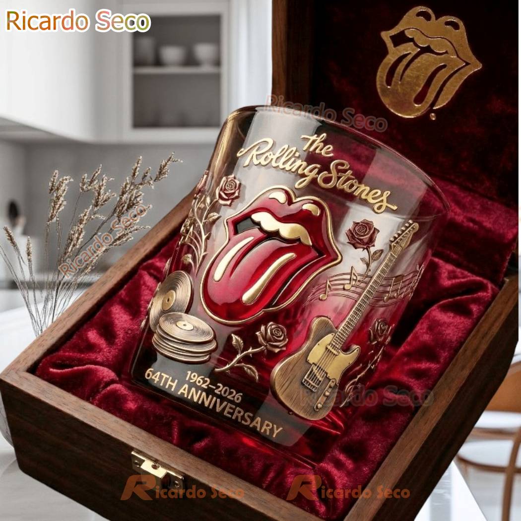 The Rolling Stones 1962-2026 64th Anniversary Whiskey Glass THGndIP