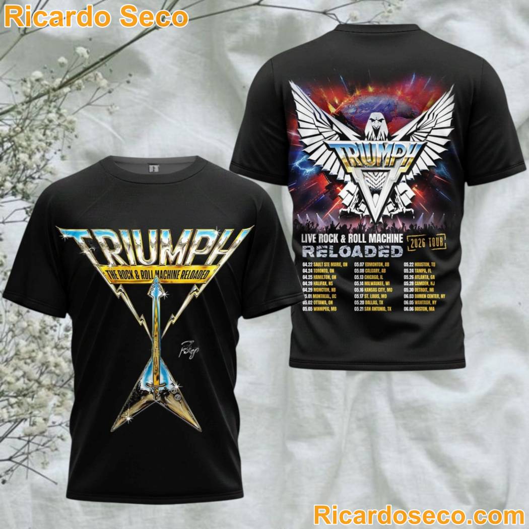 Triumph The Rock & Roll Machine Reloaded 2026 Tour 3D T-shirt YbAO6Nq